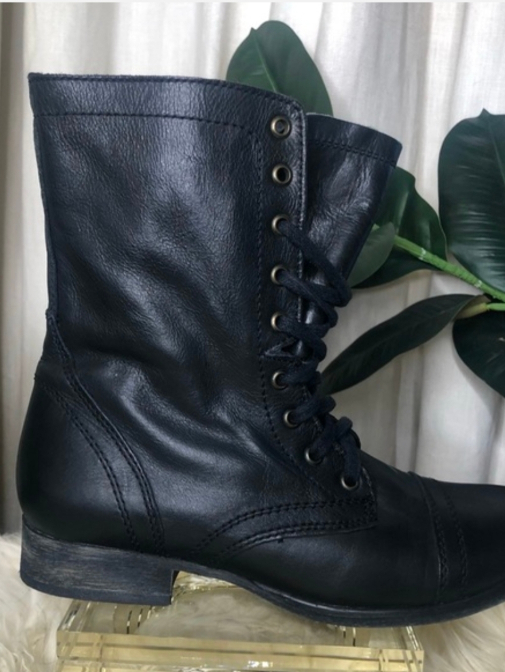 Steve Madden Troopa black combat boots 8
